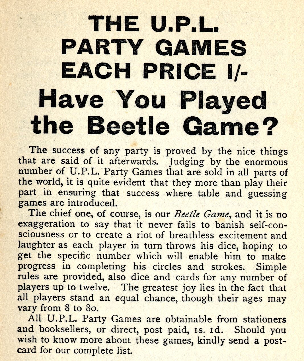 Beetle advertisement